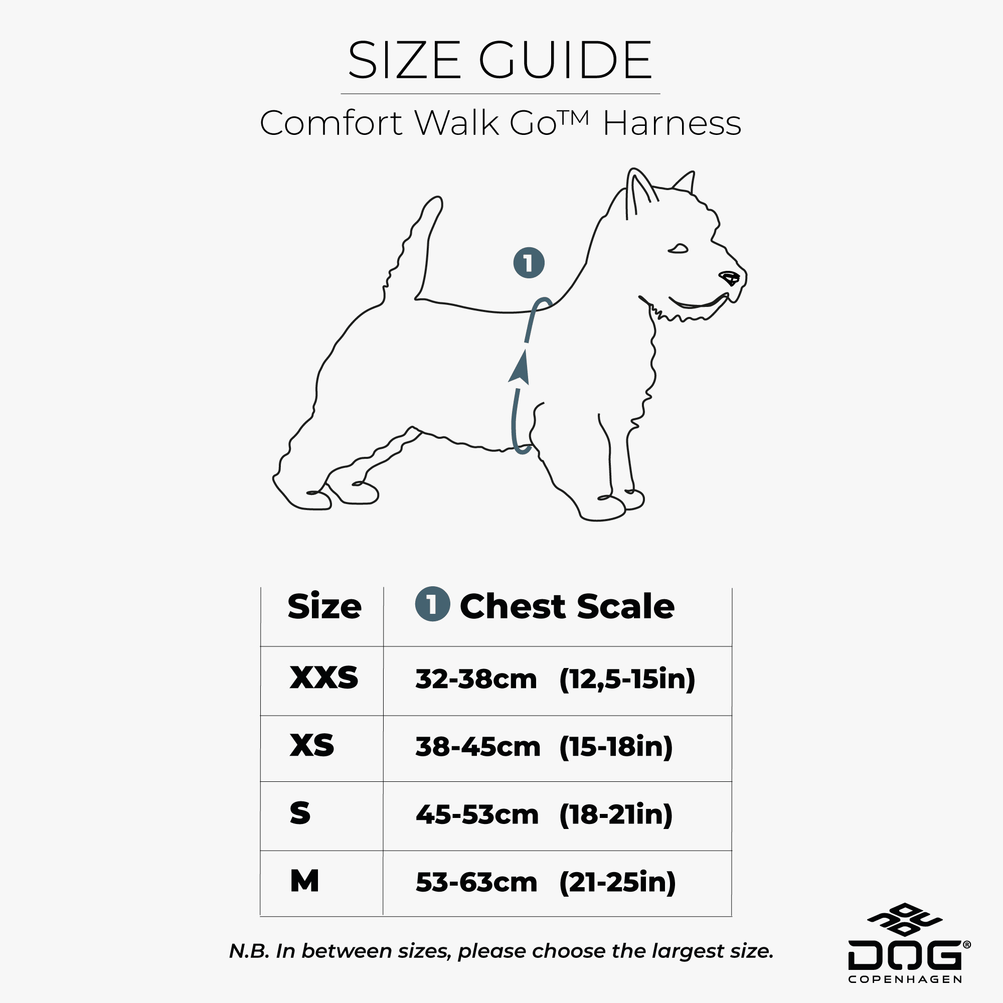 Size Guide - Comfort Walk GO harness